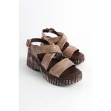 Capone Outfitters Women's Wedge Comfort Leather Sandals