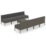 Maison Chic Seti vrtnega pohištva - Vrtna garnitura - Vrtni pohištvo set 9-delna z blazinami poli ratan siva, (21798077) | Shoptok.si