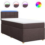 vidaXL Box spring postelja z vzmetnico temno rjava 80x200 cm blago, (21291308) | Shoptok.si