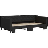 vidaXL Dnevni krevet na razvlačenje crni 90 x 190 cm od tkanine | shoptok.hr