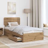  Okvir za krevet s ladicama Umjetnički hrast 100 x 200 cm | shoptok.hr