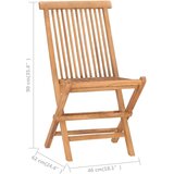vidaXL 5-dijelni sklopivi vrtni blagovaonski set od masivne tikovine | shoptok.hr