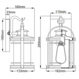 Quintiesse QN-BOOKER-S-IA -Spoljašnja zidna lampa BOOKER S 1xE27/60W/230V IP44 matni hrom | Eponuda.com