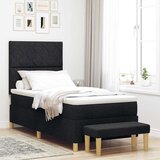  s opruga kutije s jastukom Crna 200 x 100 cm tkanina | shoptok.hr
