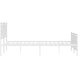  Metalni okvir kreveta uzglavlje i podnožje bijeli 150 x 200 cm | shoptok.hr