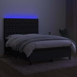  Krevet box spring s madracem LED crni 140x200 cm od tkanine | shoptok.hr