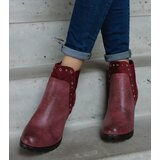 Gemre Burgundy insulated block heel ankle boots Lilya | ePonuda.com