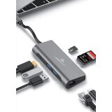 Gembird Adapter USB-C 5-v-1 2xUSB, HDMI, LAN, PD, čitalec kartic, (20441805) Cene