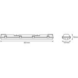 Ledvance LED tehnička fluorescentna svetiljka DAMP T8 2xG13/7W/230V IP65 | Eponuda.com