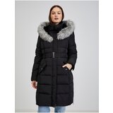 Orsay Black Women's Down Winter Coat with Hood and Faux Fur - Ladies Cene