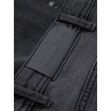 Ombre Men's short denim shorts with rubbing and rolled up leg - gray | Shoptok.si