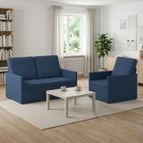  Set sofe 2 pcs Plava Tkanina - Plava 1-sjedalo + 2-sjedalo (120 cm) | shoptok.hr