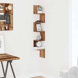 vidaXL Stenska kotna polica iz starega lesa 20x20x127,5 cm | Shoptok.si