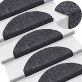  Prostirke za stepenice, samoljepljive, 30 kom., 65x21x4 cm, tamno sive, poluokrugle, velike | shoptok.hr