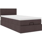 vidaXL Otomanski posteljni okvir z vzmetnico rjav 90x190 cm blago, (21608223) | Shoptok.si