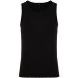 Trendyol Black Men's Slim/Narrow Cut Corded Basic Sleeveless T-Shirt/Singlet cene