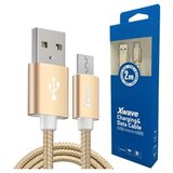 X Wave Kabl USB2.0 na Micro USB 2M,2A,aluminium,upleteni,zlatni Cene
