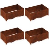 vidaXL Robovi trave 4 pcs 100 x 60 x 35 cm Jeklo Rjav, (5000301411) | Shoptok.si
