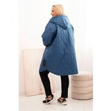 Kesi Włoski Women's Plus Size quilted jacket with a hood and the inscription HOPE denim | shoptok.hr