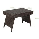  Sklopiva klub stolić, vanjski bočni stolić s PVC pločom, dim. 60 x 40 x 40 cm - smeđa | shoptok.hr