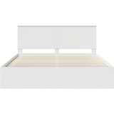  Konstrukcija postelje Bela 200 x 200 cm Masivno borovo les, (5000103892) | Shoptok.si