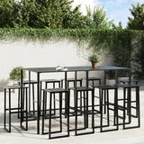  11-dijelni vrtni barski set crni od čelika obloženog prahom | shoptok.hr