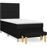 vidaXL Box spring postelja z vzmetnico črna 90x200 cm blago, (20892930) Cene