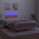 box spring s madracem LED ružičasti 120x190cm baršunasti | shoptok.hr