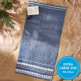 Catherine Lansfield Modra bombažna brisača za na plažo 90x180 cm Anchors – | Shoptok.si