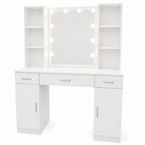  Kozmetički toaletni stolić s LED ogledalom i ladicama, bijeli, 141 × 114 × 39 cm | shoptok.hr