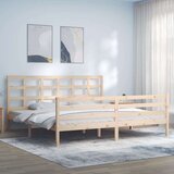  Kreveta s uzglavljem 200 x 200 cm od masivnog drva | shoptok.hr