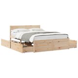 vidaXL Posteljni okvir s predali 120x190 cm trdna borovina Cene