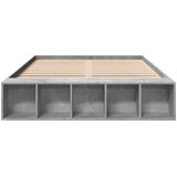  Okvir kreveta boja betona 135 x 190 cm od konstruiranog drva | shoptok.hr