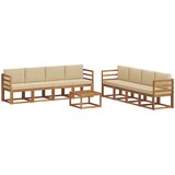  Set vanjskih sofa s jastukom 9 pcs Prirodna i bež | Eponuda.com