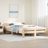 vidaXL Posteljni okvir brez vzmetnice 135x190 cm trdna borovina Cene