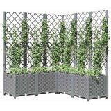  Vrtna sadilica s rešetkom svjetlosiva 120 x 120 x 136 cm PP | shoptok.hr