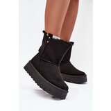 Boto Women's Snow Boots On Platform With Fur Black Evelira | Shoptok.si