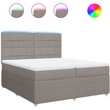  Krevet s oprugama i madracem smeđesivi 200x200 cm od tkanine | shoptok.hr