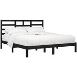  Posteljni okvir črn iz trdnega lesa 200x200 cm, (20647463) | Shoptok.si