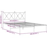  Metalni okvir za krevet s uzglavljem crni 140x190 cm | shoptok.hr