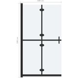 vidaXL Sklopiva pregrada za tuš matirano staklo ESG 100 x 190 cm | shoptok.hr