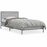  Okvir za krevet boja hrasta 75x190 cm konstruirano drvo i metal Siva 75 x 190 cm | shoptok.hr