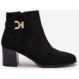 Boto Insulated Women's Ankle Boots on Heel with Gold Detail Black Renora | shoptok.hr
