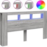 Maison Chic LED Posteljno vzglavje - Vzglavna omarica - Nočna omarica siva sonoma 180x18,5x103,5 cm inž. les, (21708422) Cene