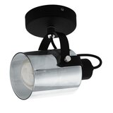 Eglo Berregas spot/1, e27, crni/hrom/zadimljeno staklo | ePonuda.com