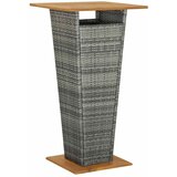  3-dijelni vrtni barski set od poliratana s jastucima sivi Siva 60 cm table length | shoptok.hr
