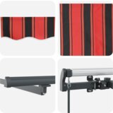 vidaXL Ročna retraktibilna tenda z LED oranžno in rjavo 450x350 cm | Shoptok.si