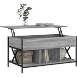  Stolić za kavu siva boja hrasta 100x55x50 cm od drva i metala | Shoptok.si