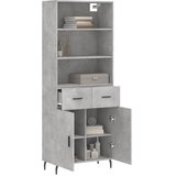  Visoka komoda siva betona 69,5x34x180 cm od konstruiranog drva Slike