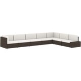  Modularna kutna sofa od poliratana s desnim naslonom crna | shoptok.hr